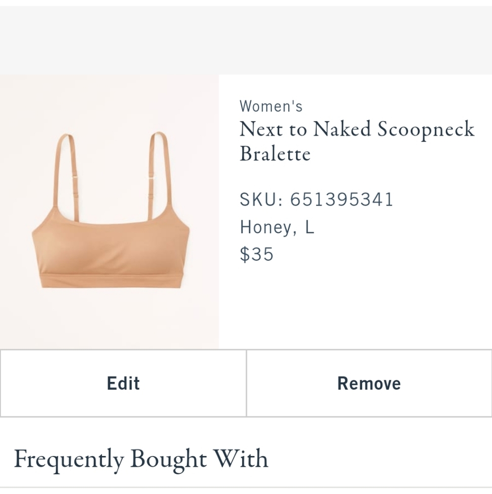 2 Abercrombie and Fitch Next to Naked Bras NWOT 1 tan and 1 black
